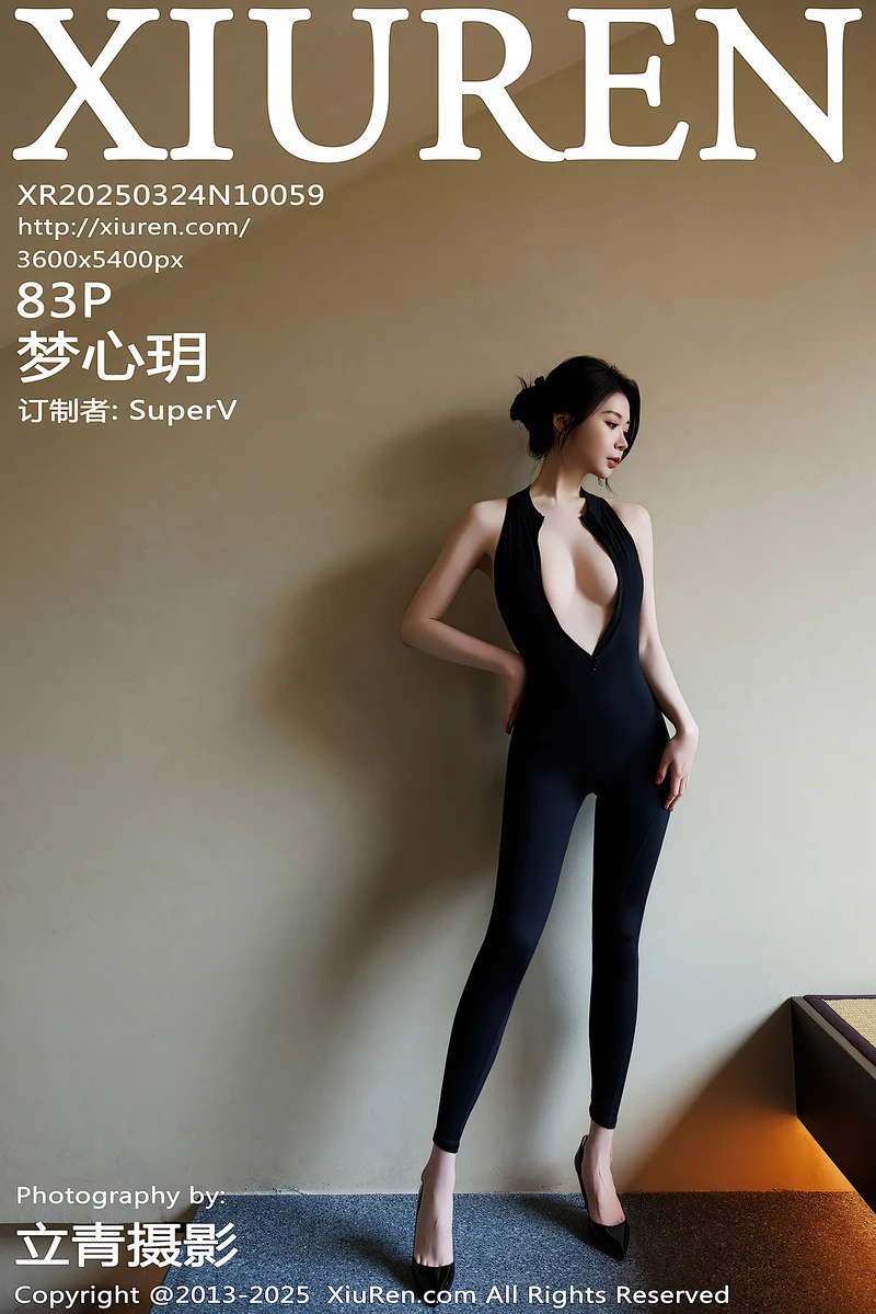[XiuRen秀人网] NO.10059 模特梦心玥性感黑色情趣内衣配黑丝吊袜秀高挑曼妙身姿诱惑写真